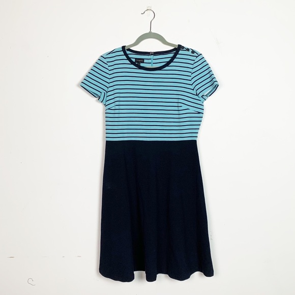 Talbots Dresses & Skirts - 🍩Talbots Striped Fit and Flare Dress Medium Blue